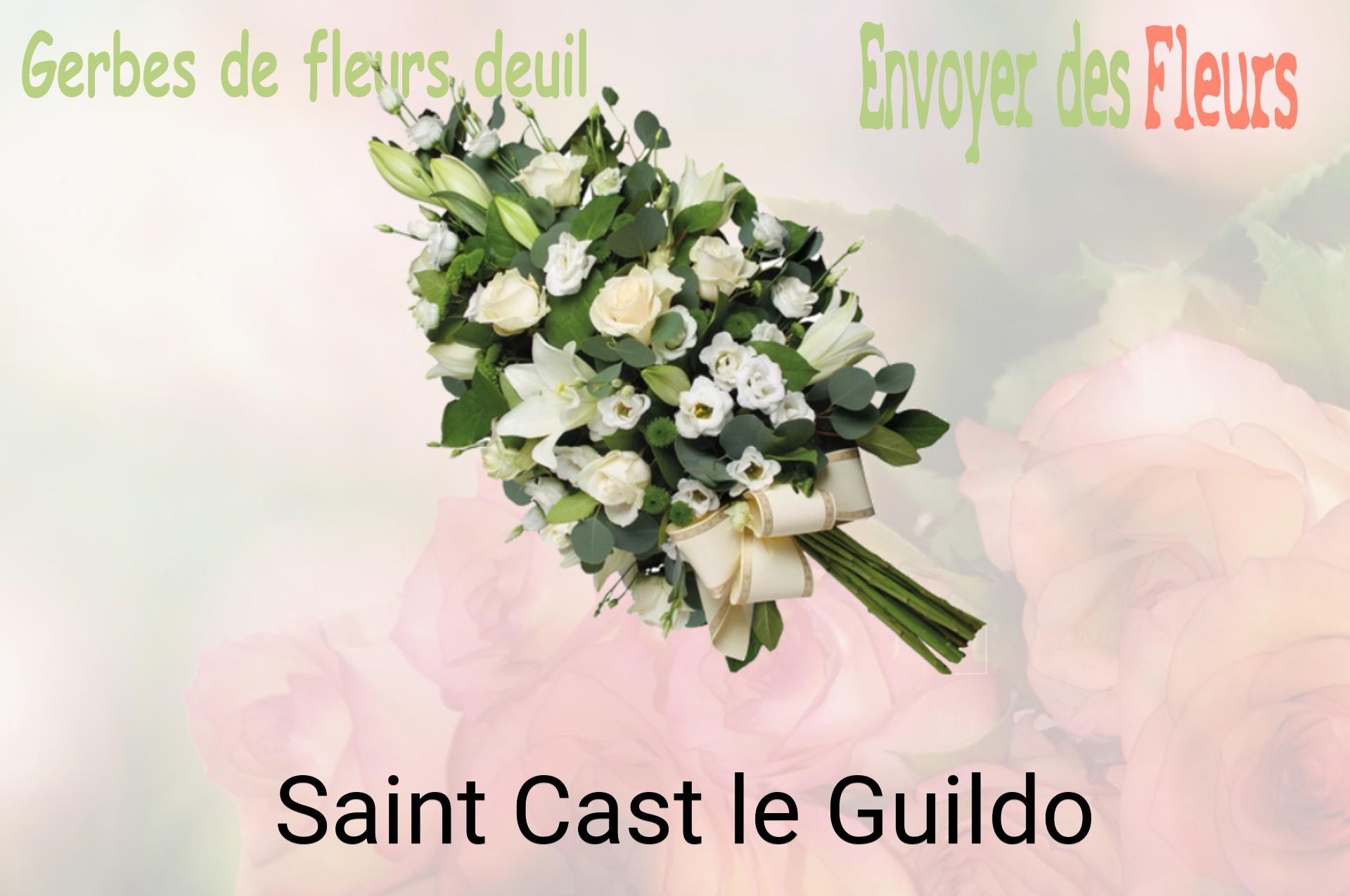 Gerbe de fleurs de deuil livrée à Saint-Cast-le-Guildo